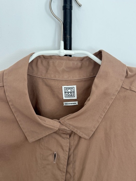 Toteme taupe/brown button up, M - Picture 2 of 5